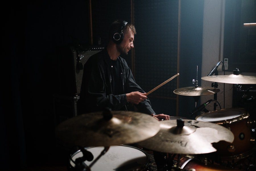 drummer wearing headphones
